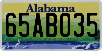 AL license plate 65AB035