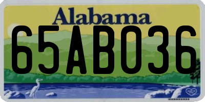 AL license plate 65AB036