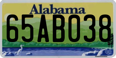 AL license plate 65AB038