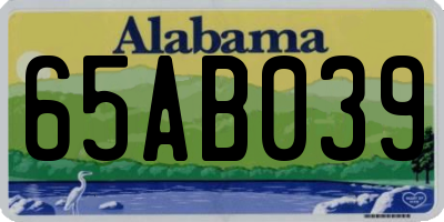 AL license plate 65AB039
