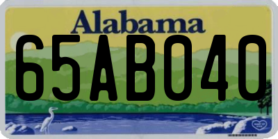 AL license plate 65AB040
