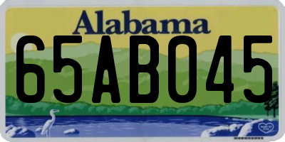 AL license plate 65AB045
