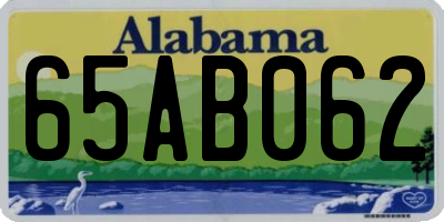 AL license plate 65AB062