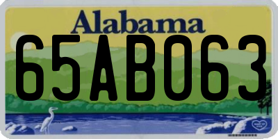 AL license plate 65AB063