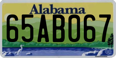 AL license plate 65AB067