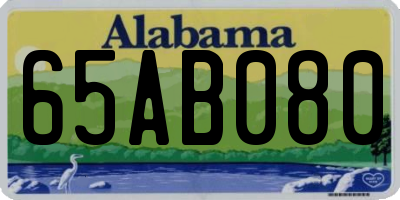 AL license plate 65AB080