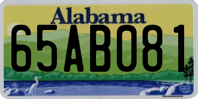AL license plate 65AB081