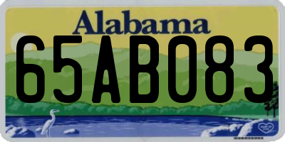 AL license plate 65AB083