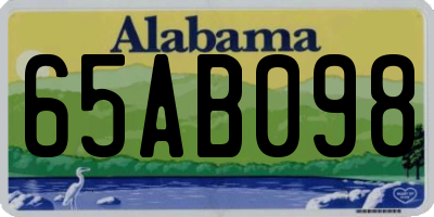AL license plate 65AB098