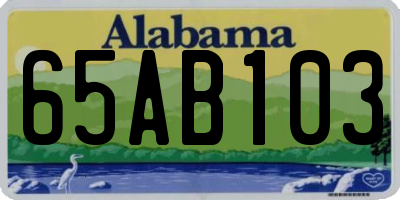 AL license plate 65AB103