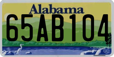 AL license plate 65AB104