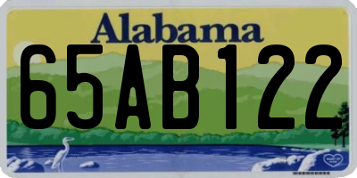 AL license plate 65AB122