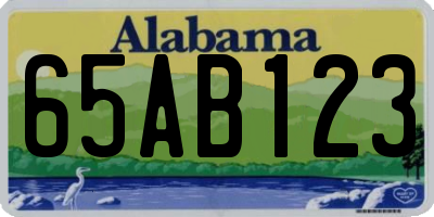 AL license plate 65AB123