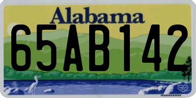 AL license plate 65AB142
