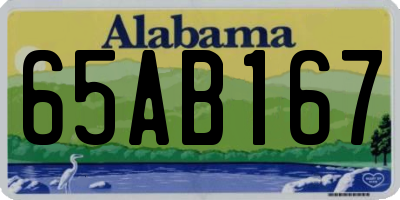 AL license plate 65AB167