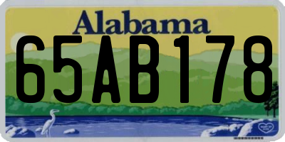 AL license plate 65AB178