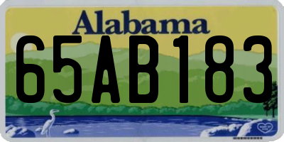AL license plate 65AB183