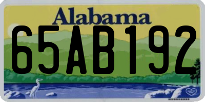 AL license plate 65AB192
