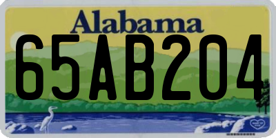 AL license plate 65AB204