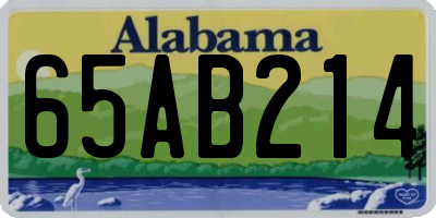 AL license plate 65AB214