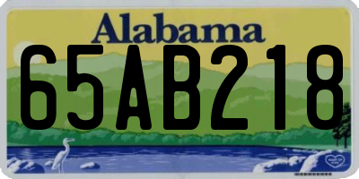 AL license plate 65AB218