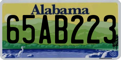 AL license plate 65AB223