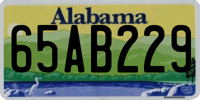 AL license plate 65AB229