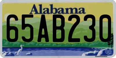 AL license plate 65AB230