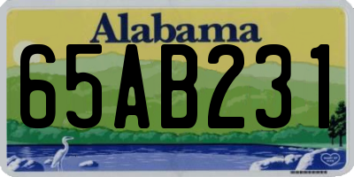 AL license plate 65AB231