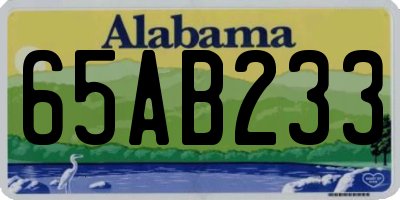 AL license plate 65AB233