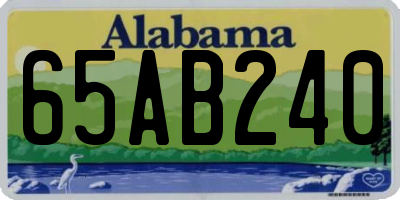 AL license plate 65AB240