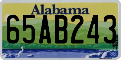 AL license plate 65AB243