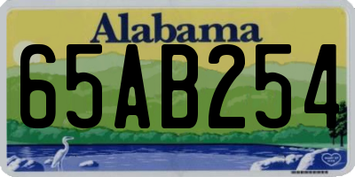 AL license plate 65AB254