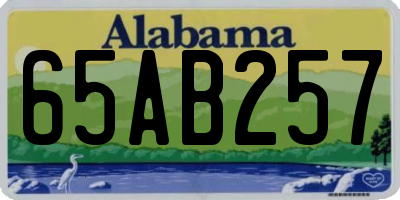 AL license plate 65AB257