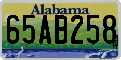 AL license plate 65AB258