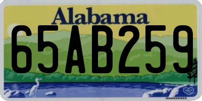 AL license plate 65AB259