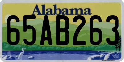 AL license plate 65AB263