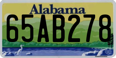 AL license plate 65AB278