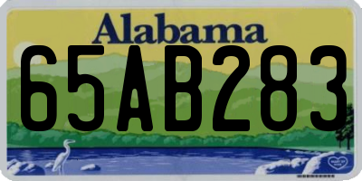 AL license plate 65AB283