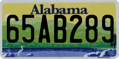 AL license plate 65AB289