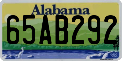 AL license plate 65AB292