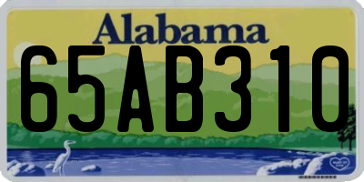 AL license plate 65AB310