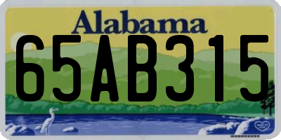 AL license plate 65AB315