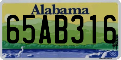 AL license plate 65AB316