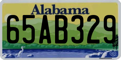 AL license plate 65AB329