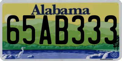 AL license plate 65AB333