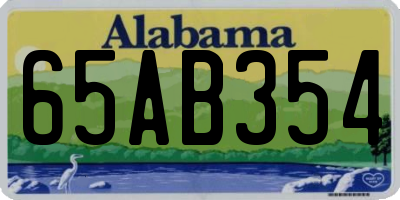AL license plate 65AB354