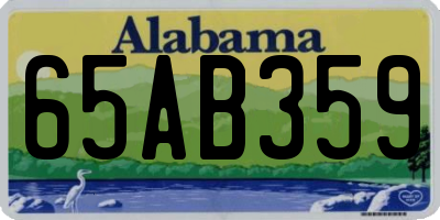 AL license plate 65AB359