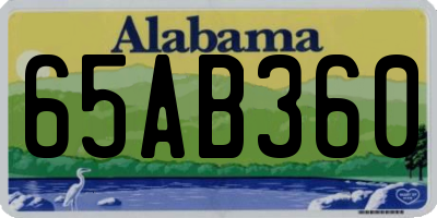 AL license plate 65AB360
