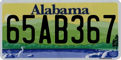 AL license plate 65AB367